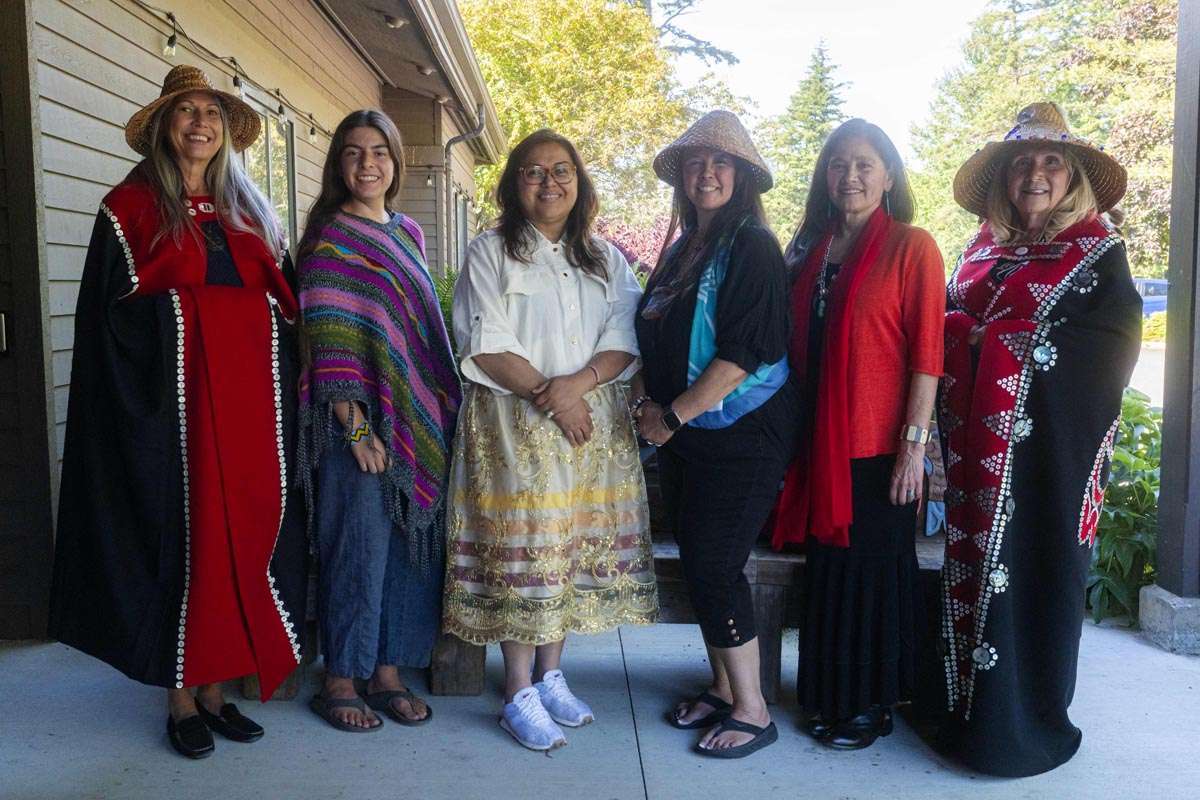 The Sisters from left to right: Robin Lovelace, Fiorella De La O, Marilene Silva Kaikuxipa, Cyaltsa Finkbonner, Chenoa Egawa, Raynell Morris